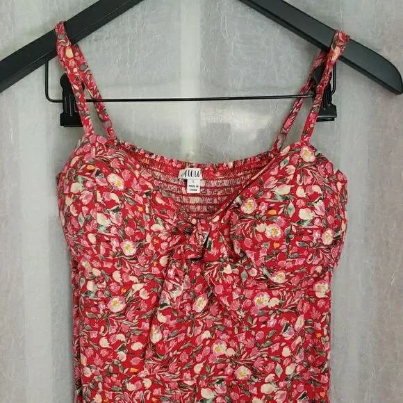 AUW Red Floral Midi Dress - Picture 2 of 14